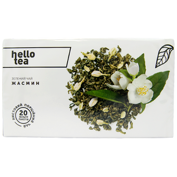 Чай крупнолистовий в пакетиках зелений жасмин Хелло Ті Hello Tea 20пак 60g 20шт/ящ