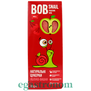 Цукерки натуральні яблуко-вишня Равлик Боб Bob snail 30g 24шт/ящ